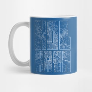 Kolkata, India City Map Typography - Blueprint Mug